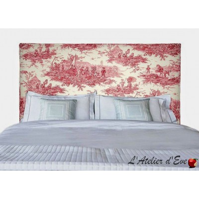 "Vintage" piped headboard washed linen fabric Thevenon