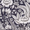 Crystal 2411601 crème fond noir trame Toile coton ameublement Thevenon