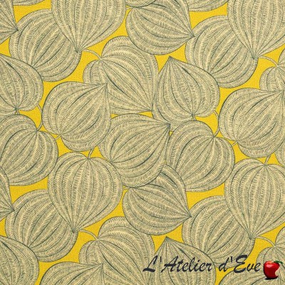 "Harvest" jaune Rideau 100% coton Made in France 