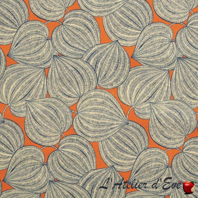 "Harvest" orange Rideau 100% coton Made in France 