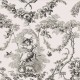 Ludivine toile de jouy noir fond écru Thevenon grande largeur 100% coton