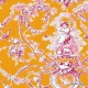 Ludivine toile de jouy rose fond orange Thevenon grande largeur 100% coton