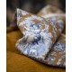 Ludivine toile de jouy bleu fond camel Thevenon grande largeur 100% coton