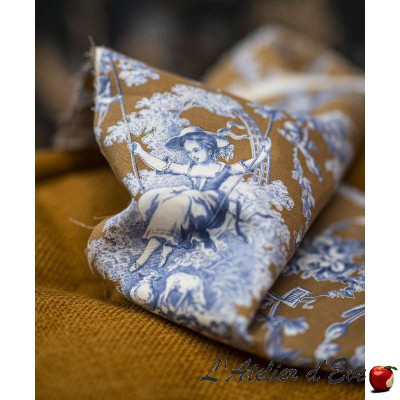 Toile de Jouy coton grande largeur "Ludivine" Thevenon