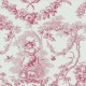 Ludivine toile de jouy fond rose fond creme Thevenon grande largeur 100% coton