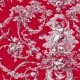 Ludivine toile de jouy bordeaux fond rouge Thevenon grande largeur 100% coton