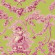 Ludivine toile de jouy rose fond anis Thevenon grande largeur 100% coton