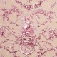 Ludivine toile de jouy fond rose poudre Thevenon grande largeur 100% coton