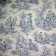 "A la campagne" bleu Toile de jouy coton Casal