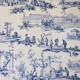 "Les travaux de la manufacture" bleu Toile de jouy bleu coton Casal