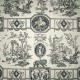 "Diane chasseresse" noir Toile de jouy coton Casal