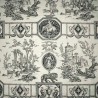 Diane chasseresse noir Toile de jouy coton Casal