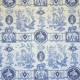 "Diane chasseresse" bleu Toile de jouy coton Casal