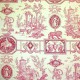 "Diane chasseresse" rouge Toile de jouy coton Casal