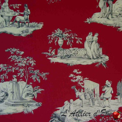 "Plaisir d'été" rouge Toile de jouy Casal