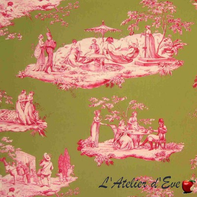 "Plaisir d'été" pomme Rideau Made in France toile de jouy Casal