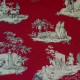 "Plaisir d'été" rouge Rideau Made in France toile de jouy Casal