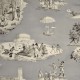 "Plaisir hiver" gris Rideau Made in France toile de jouy Casal