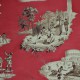 "Plaisir hiver" rouge Rideau Made in France toile de jouy Casal