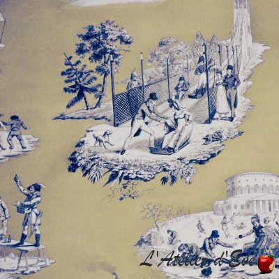 "Plaisir hiver" beige Rideau Made in France toile de jouy Casal