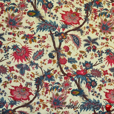 "Bangalore" multicolore Toile de jouy coton Patrimoine Casal