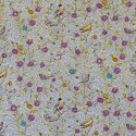 Rideau toile de Jouy "Fleurs et oiseaux" Fabrication Française
