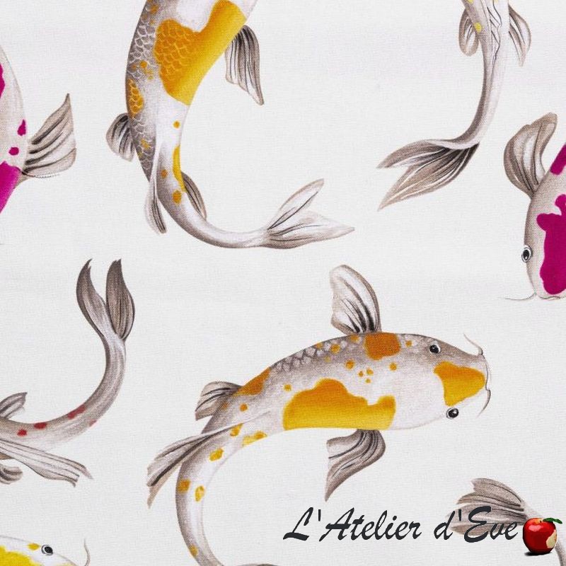 "Illiade" multicolore fond crème Rideau Made in France coton Thevenon