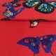 "Chrysalide" piment Tissu jacquard velours papillons Art'Aile Casal