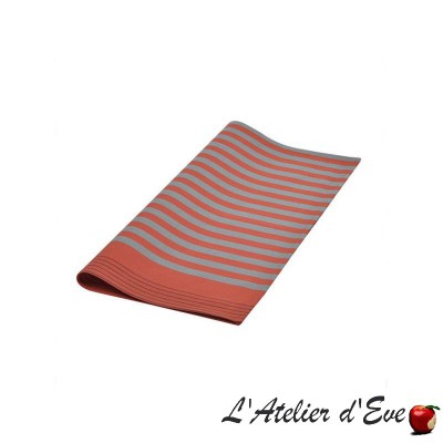 "Sauvelade" brick Basque cotton canvas towel Made in France 50x50cm Artiga
