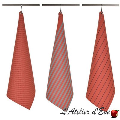 "Sauvelade" Basque cotton cloth tea towel Made in France 75x50cm Artiga