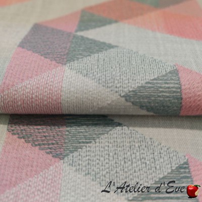 "Kuba" coral Tissu ameublement brodé Bali Prestigious Textiles