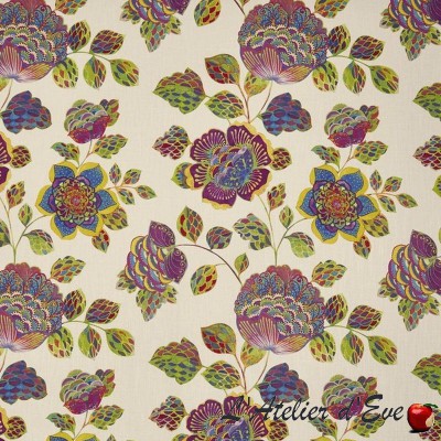 "Tambora" amethyst Tissu ameublement fleui Bali Prestigious Textiles