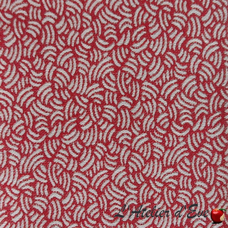 "Diabolo" écarlate Tissu jacquard graphique Casal