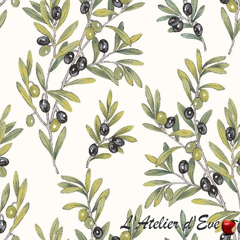 "Olives" Tissu enduit Valdrôme Fabrication française