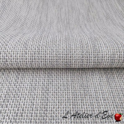 Zoom sur le tissu 100% fils recyclés Galdor perle