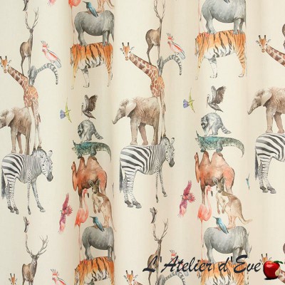 Toile de coton "Animal Kingdom" rainbow Collection Big Adventure Prestigious Textiles