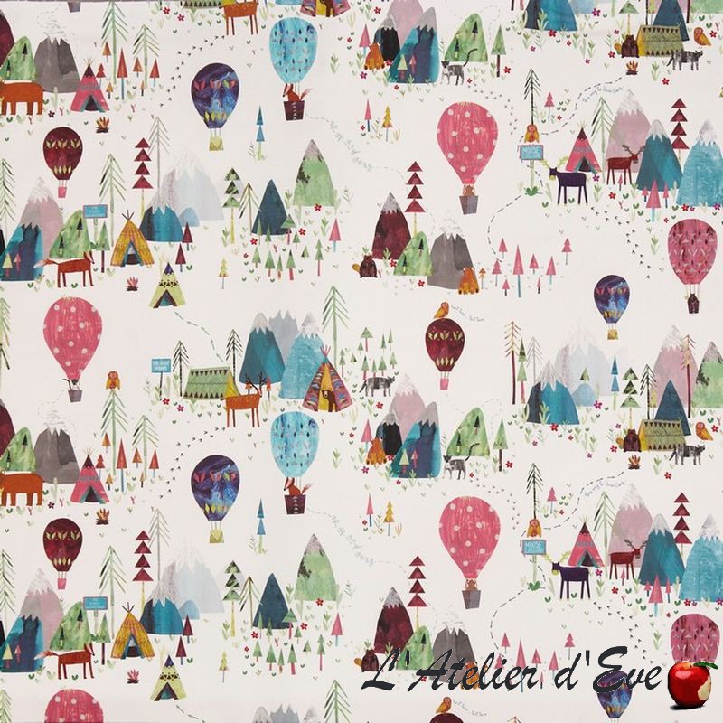 Rideau "Away we go" candyfloss Made in France - Collection Big Adventure pour enfants Prestigious Textiles