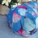 "Bolster" Céline bleu zinc poignée pour faciliter le transportCoussin de yoga Made in France L'Atelier d'Eve