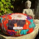 "Zafu" Kimono Flowers vue de coté Coussin de méditation Made in France L'Atelier d'Eve
