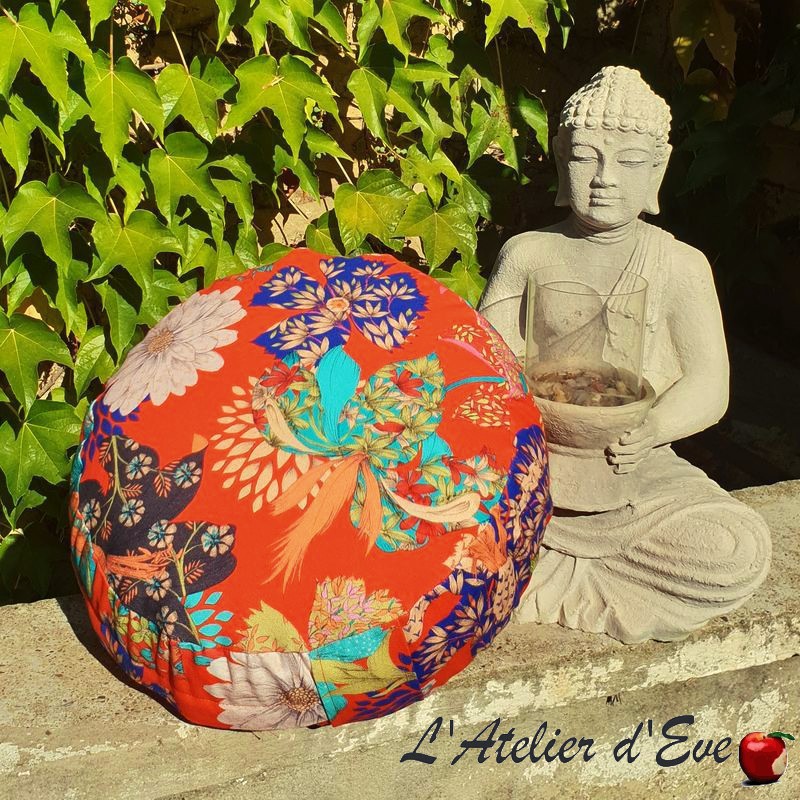 "Zafu" Kimono Flowers Meditation cushion Made in France L'Atelier d'eve
