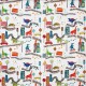 "Dino city" jungle Toile de coton au mètre pour enfant motifs dinosaures Collection Big Adventure Prestigious Textiles