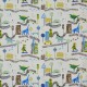 "Dino city" reef Toile de coton au mètre pour enfant motifs dinosaures Collection Big Adventure Prestigious Textiles 