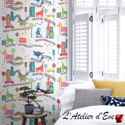 Papier peint intissé "T-rex Town" Prestigious Textiles