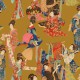 Rideau à œillets "Kimono" fond or Thevenon fabriqué en France