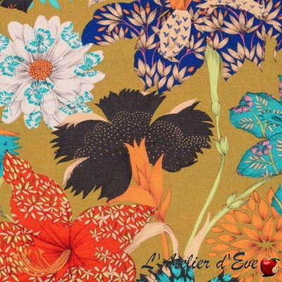 Cotton fabric "Kimono Flowers" Thevenon
