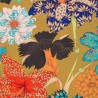 Tissu Kimono Flowers crème coton Thevenon
