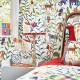 Lampe abat-jour avec papier peint jungle et animaux "Peek a boo" Prestigious Textiles
