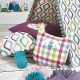 "Hopscotch" - Coussin fantaisie Made in France réalisé le coloris rainbow - Toile de coton au mètre Prestigious Textiles