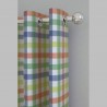  Hopscotch candyfloss - Vue d'ensemble du rideau à oeillets Made in France - Tissu coton carreaux vichy Prestigious Textiles