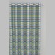 "Hopscotch" reef - Vue d'ensemble du rideau à oeillets Made in France - Tissu coton carreaux vichy Prestigious Textiles 